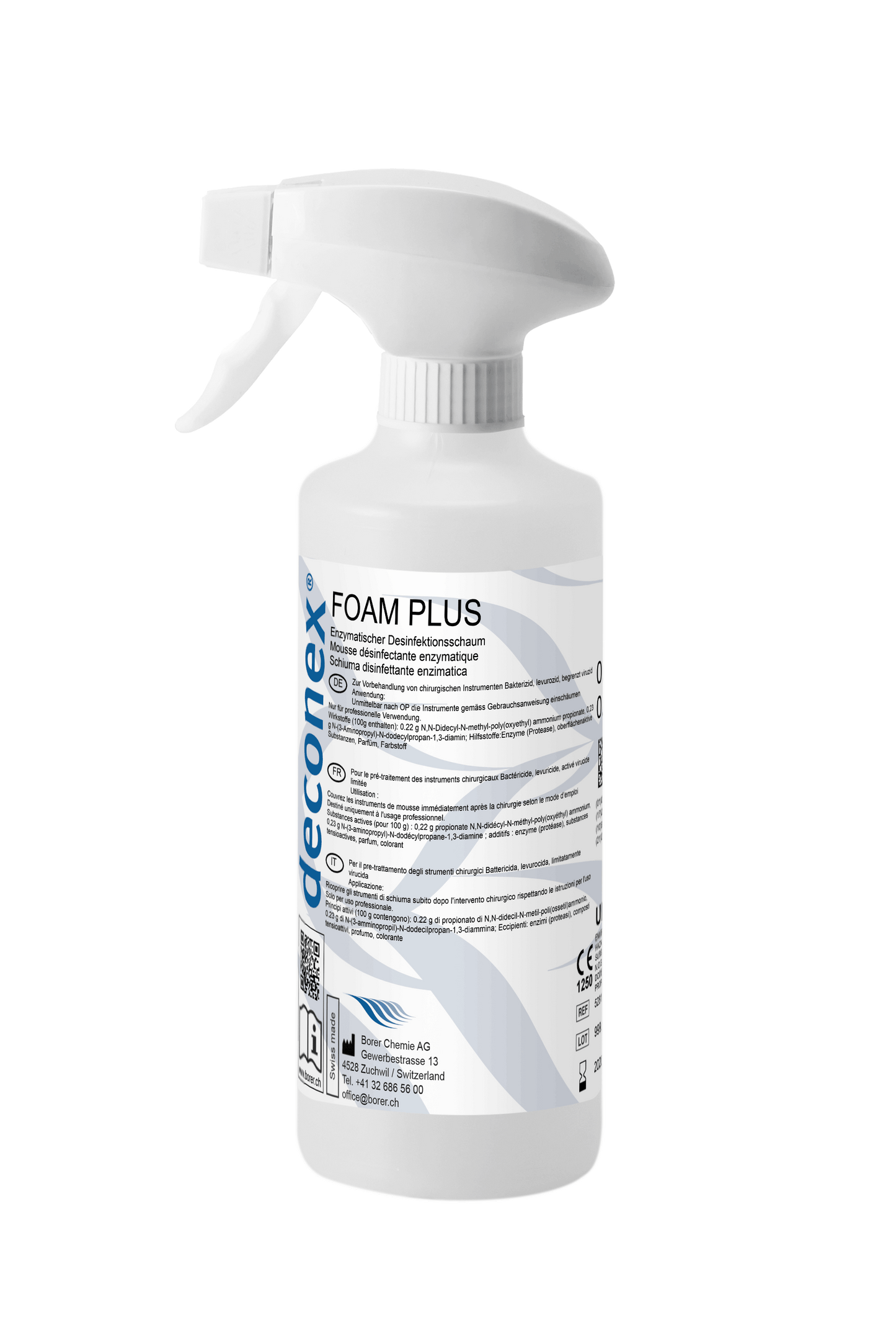 Deconex Foam Plus Enzymatic disinfectant pre cleaning foam for surgical instruments.