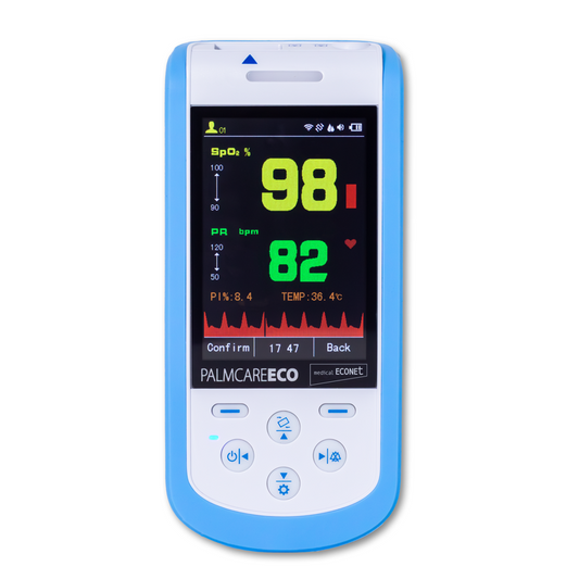 Palmcare® ECO handheld pulse oximeter with Thermometer